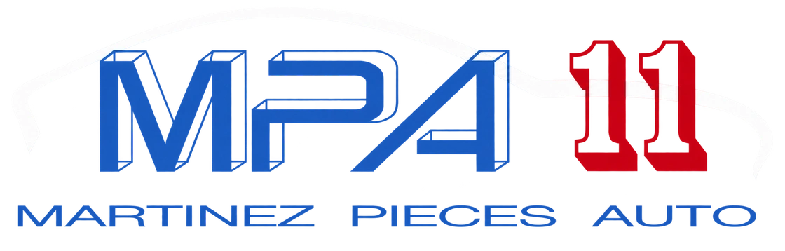 Logo MPA 11 Martinez Pièces Auto avec une silhouette de voiture blanche